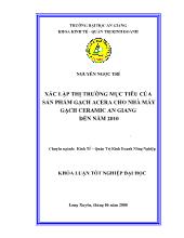 Đề tài Xác lập thị trường mục tiêu của sản phẩm gạch Acera cho nhà máy gạch Ceramic An Giang đến năm 2010
