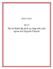 Dự án thành lập dịch vụ chụp ảnh cưới ngoài trời Nguyễn Chuyên