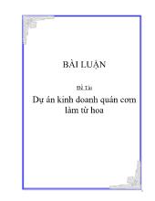Dựán kinh doanh quán cơm làm từ hoa