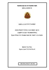 Giải pháp nâng cao hiệu quả chiến lược marketing tại công ty trách nhiệm hữu hạn thuốc thú y Á Châu