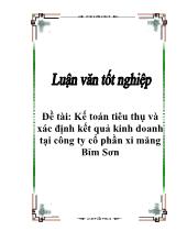 Kế toán tiêu thụ và xác định kết quả kinh doanh tại công ty cổ phần xi măng Bỉm Sơn