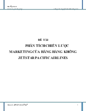 Phân tích chiến lược marketing của hãng hàng không Jetstar Pacific Airlines