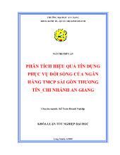 Phân tích hiệu quả tín dụng phục vụ đời sống của ngân hàng thương mại cổ phần Sài Gòn Thương Tín _chi nhánh An Giang