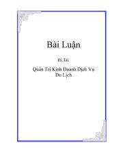 Quản trị kinh doanh dịch vụ du lịch