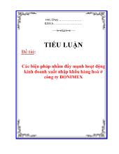 Tiểu luận Các biện pháp nhằm đẩy mạnh hoạt động kinh doanh xuất nhập khẩu hàng hoá ở công ty DONIMEX