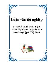 Tiểu luận Cổ phần hoá và cổ phần hoá doanh nghiệp nhà nước