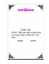 Tiểu luận Hiệu quả đầu tư phát triển của Tổng Công ty Điện Lực Việt Nam