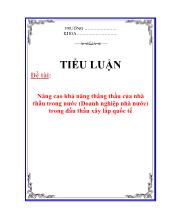 Tiểu luận Nâng cao khả năng thắng thầu của nhà thầu trong nước (Doanh nghiệp nhà nước) trong đấu thầu xây lắp quốc tế