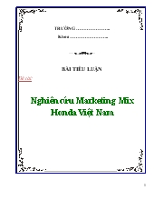 Tiểu luận Nghiên cứu Marketing Mix Honda Việt Nam