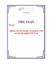 Tiểu luận Nghiên cứu thị trường với sự phát triển của doanh nghiệp Việt Nam