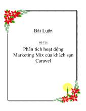 Tiểu luận Phân tích hoạt động Marketing Mix của khách sạn Caravel