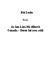 Áo len Lâm Hà đếnvới Canada – Never let you cold