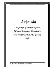 Các giải pháp nhằm nâng cao hiệu quả hoạt động kinh doanh của công ty TNHH DLT Quảng Ngãi