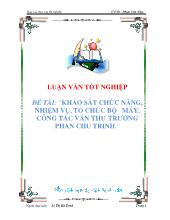 Đề tài Khảo sát chức năng, nhiệm vụ, tổ chức bộ máy, công tác văn thư trường Phan Chu Trinh
