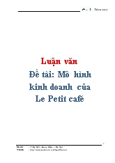 Đề tài Mô hình kinh doanh của Le Petit café
