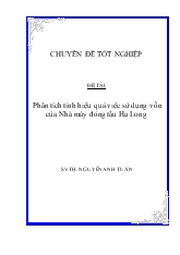 Đề tài Phân tích tính hiệu quả việc sử dụng vốn của Nhà máy đóng tầu Hạ Long