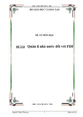 Đề tài Quản lí nhà nước đối với FDI