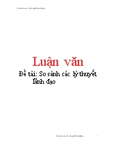 Đề tài So sánh các lý thuyết lãnh đạo