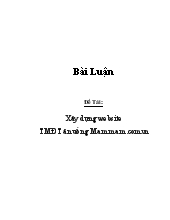 Đề tài Xây dựng website thương mại điện tử ăn uống Mammam.com.vn
