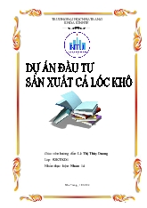 Dự án đầu tư sản xuất cá lóc khô