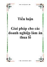 Giải pháp cho các doanh nghiệp làm ăn thua lỗ