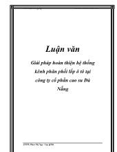 Giải pháp hoàn thiện hệ thống kênh phân phối lốp ô tô tại công ty cổ phần cao su Đà Nẵng
