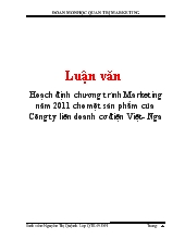 Hoạch định chương trình Marketing năm 2011 cho một sản phẩm của Công ty liên doanh cơ điện Việt- Nga