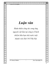 Hoàn thiện công tác cung ứng nguyên vật liệu tại công ty Trách nhiệm hữu hạn nhà nước một thành viên Dệt 19/5 Hà Nội