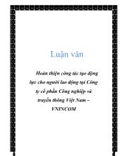 Hoàn thiện công tác tạo động lực cho người lao động tại Công ty cổ phần Công nghiệp và truyền thông Việt Nam – VNINCOM