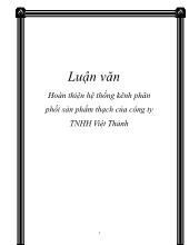 Hoàn thiện hệ thống kênh phân phối sản phẩm thạch của công ty trách nhiệm hữu hạn Việt Thành