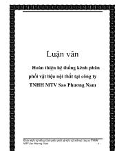 Hoàn thiện hệ thống kênh phân phối vật liệu nội thất tại công ty trách nhiệm hữu hạn một thành viên Sao Phương Nam