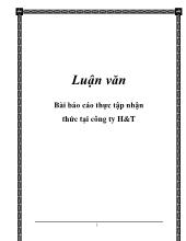 Luận văn Bài thực tập nhận thức tại công ty H&T