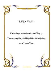 Luận văn Chiến lược kinh doanh của Công ty Thương mại huyện Hiệp Đức, tỉnh Quảng Nam