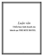 Luận văn Chiến lược kinh doanh của khách sạn THE RITZ HOTEL