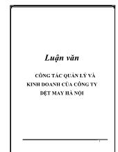 Luận văn Công tác quản lý và kinh doanh của công ty dệt may Hà Nội