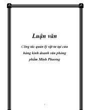 Luận văn Công tác quản lý vật tư tại cửa hàng kinh doanh văn phòng phẩm Minh Phương