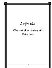 Luận văn Công ty cổ phần xây dựng số 2 Thăng Long