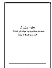 Luận văn Đánh giá thực trạng tài chính của công ty VIRASIMEX