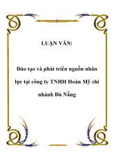 Luận văn Đào tạo và phát triển nguồn nhân lực tại công ty trách nhiệm hữu hạn Hoàn Mỹ chi nhánh Đà Nẵng