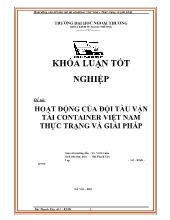 Luận văn Hoạt động của đội tàu vận tải container Việt Nam thực trạng và giải pháp