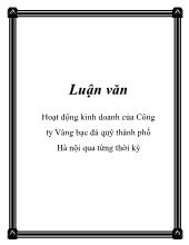 Luận văn Hoạt động kinh doanh của Công ty Vàng bạc đá quý thành phố Hà nội qua từng thời kỳ