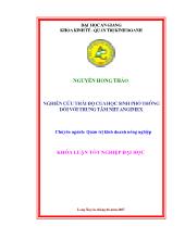 Luận văn Nghiên cứu thái độ của học sinh phổ thông đối với trung tâm NIIT Angimex