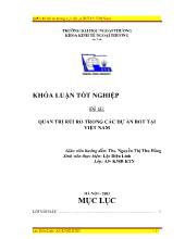 Luận văn Quản trị rủi ro trong các dự án BOT tại Việt Nam