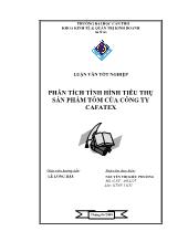 Phân tích tình hình tiêu thụ sản phẩm tôm của công ty Cafatex