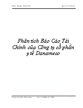 Báo cáo Phân tích Tài Chính của Công ty cổ phần y tế Danameco