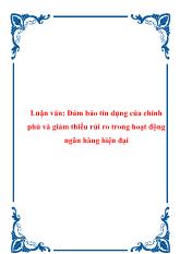 Đảm bảo tín dụng của chính phủ và giảm thiểu rủi ro trong hoạt động ngân hàng hiện đại