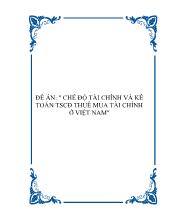 Đề án Chế độ tài chính và kế toán tài sản cố định thuê mua tài chính ở Việt Nam