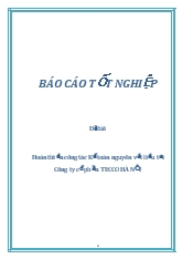 Đề tài Hoàn thiện công tác Kế toán nguyên vật liệu tại Công ty cổ phần TECCO HÀ NỘI