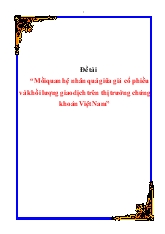 Đề tài Mối quan hệ nhân quả giữa giá cổ phiếu và khối lượng giao dịch trên thị trường chứng khoán Việt Nam