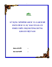 Đề tài Sử dụng mô hình Arch và Garch để phân tích và dự báo về giá cổ phiếu trên thị trường chứng khoán Việt Nam